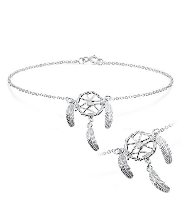 Dream Cather Shaped Silver Anklet ANK-192